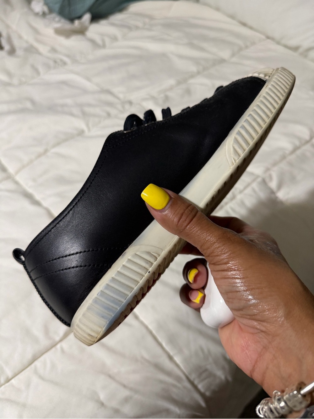 PRADA Shoes Womens US 8 EU 8 Black Leather Casual Sneaker 3E5876 Made in Italy - Picture 3 of 4